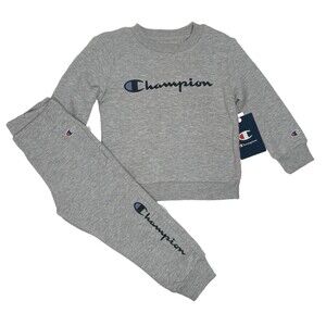 CHAMPION Boys Toddler Size 2T Fleece Sweatshirt and Sweatpants Retro Set NWT